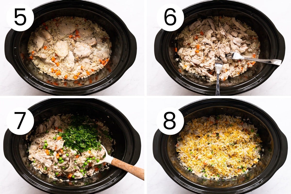 Step by step how to cook chicken and rice in Crock-Pot.