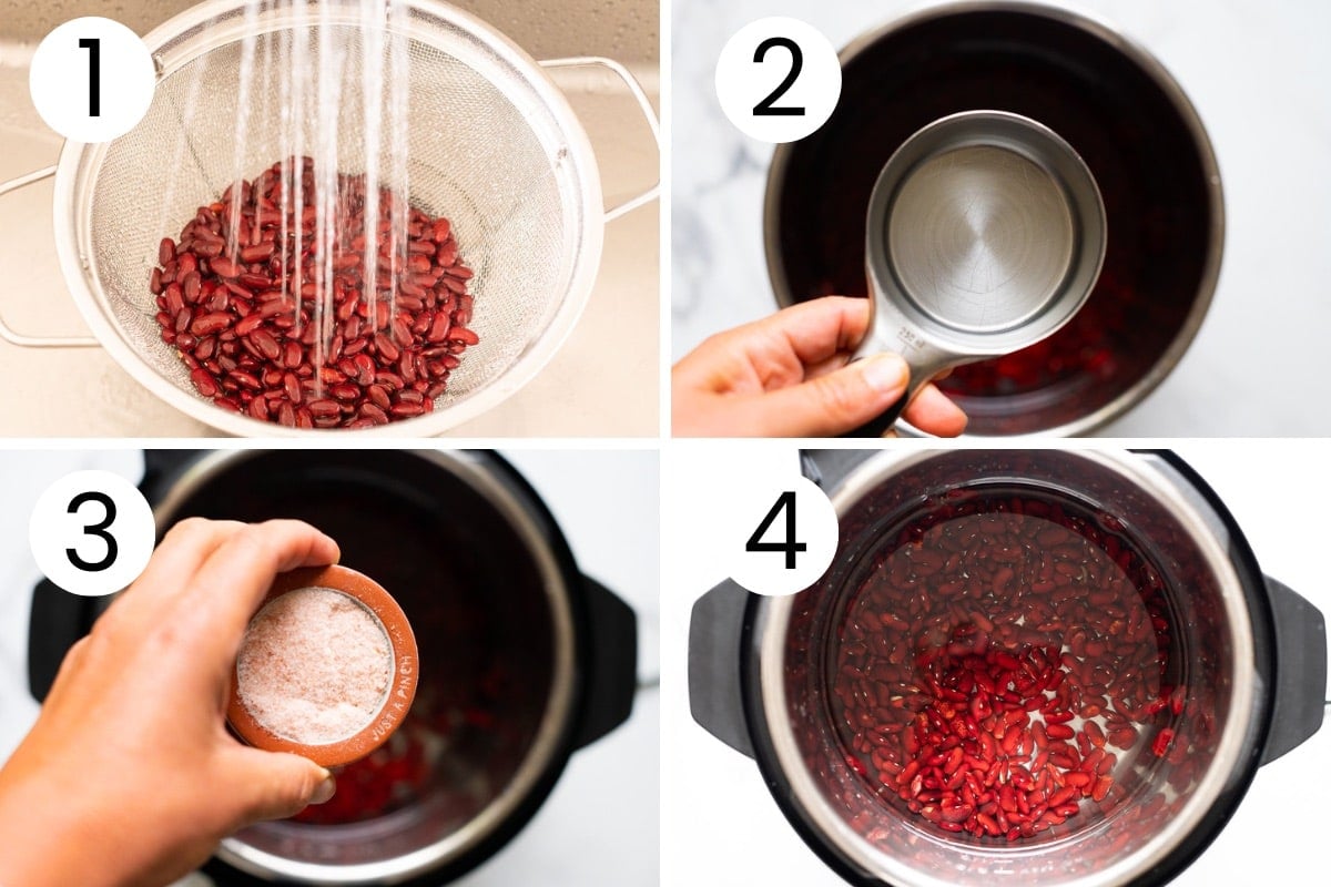 Step by step process how to make kidney beans in instant pot.