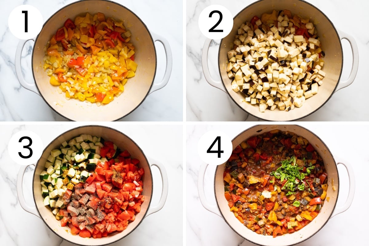 What's the process how to make easy ratatouille recipe in one pot.