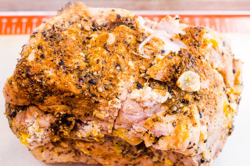 pork butt roast for Instant Pot carnitas cooked and seasoned